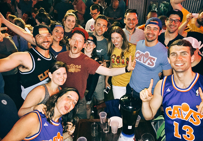 Cleveland Browns Backers in NYC celebrate the Cavs NBA Finals championship at Brother Jimmy's Union Square