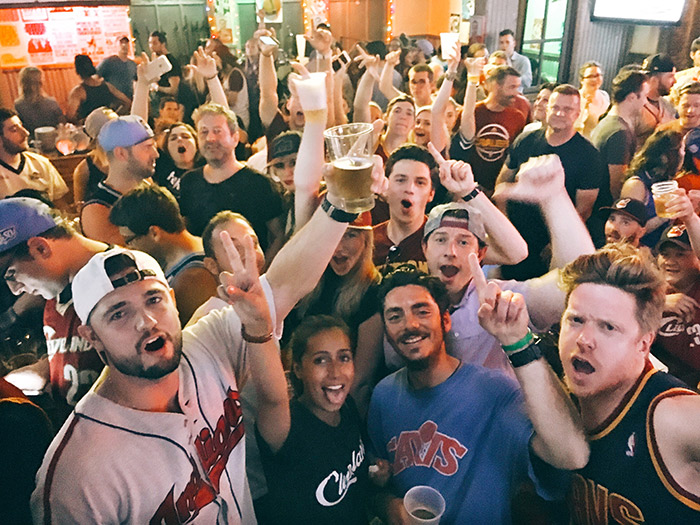 Cleveland Browns Backers in NYC celebrate the Cavs NBA Finals championship at Brother Jimmy's Union Square
