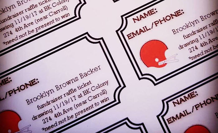 Browns Backers raffle tickets NYC