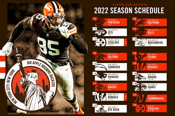 Browns schedule for NYC Browns Backers watch parties in NYC